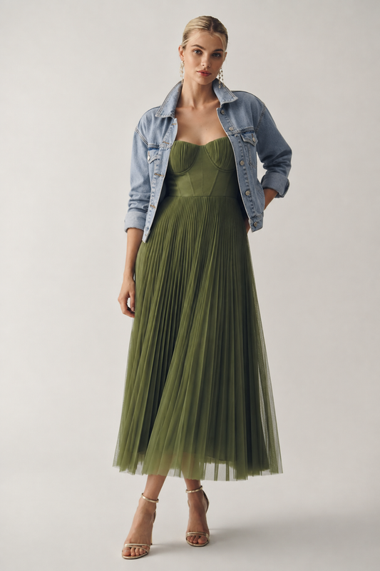 Tamara - Strukturiertes Korsett-Midikleid