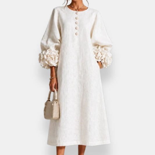 Mattie - Midikleid mit Blütenapplikationen