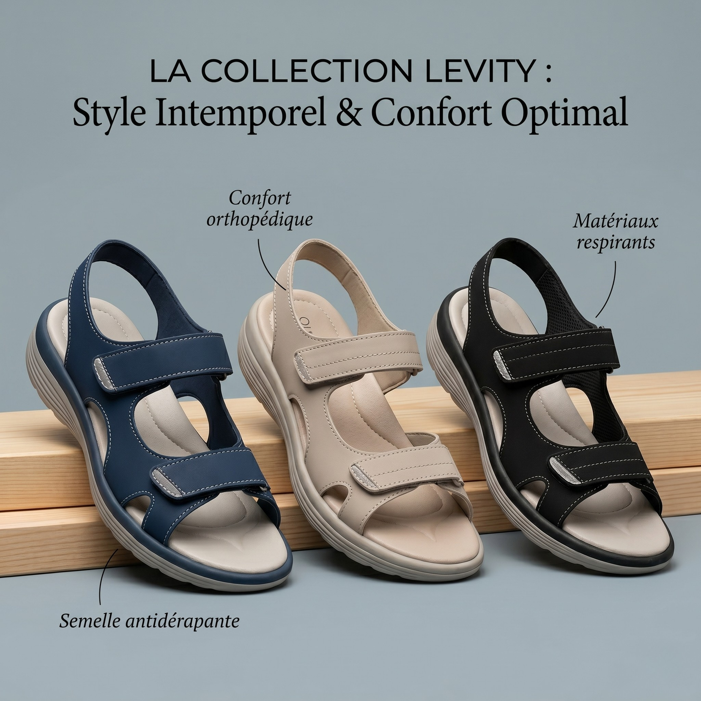 Corvella - Gepolsterte Klettsandalen