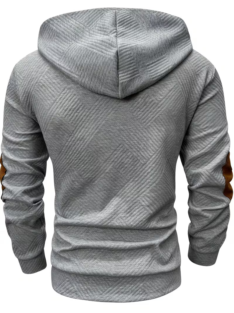 Earl - Strukturierter Hoodie mit Knopfleiste