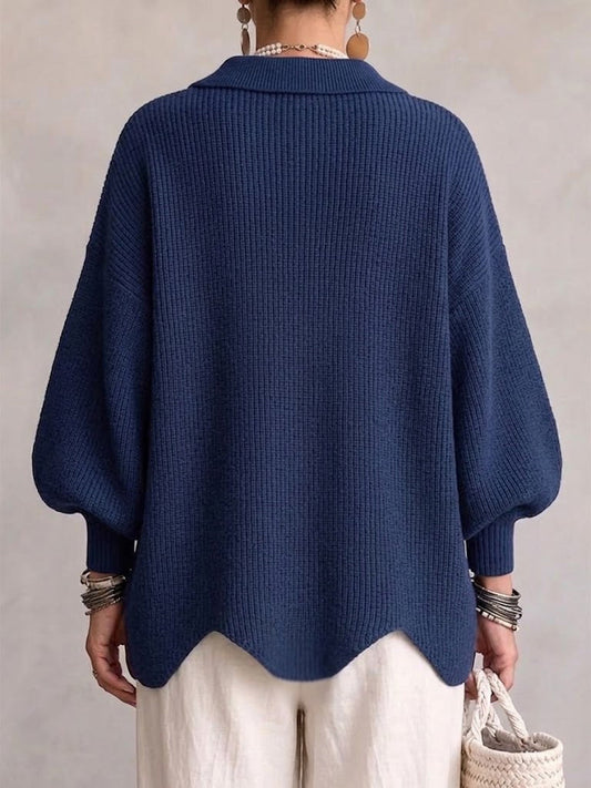 Mable - Oversize Grobstrick-Cardigan mit goldfarbenen Knöpfen