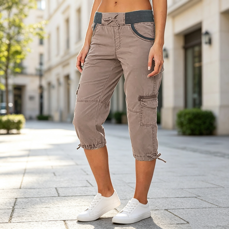 Abigail - Hochtaillierte Cargo-Caprihose