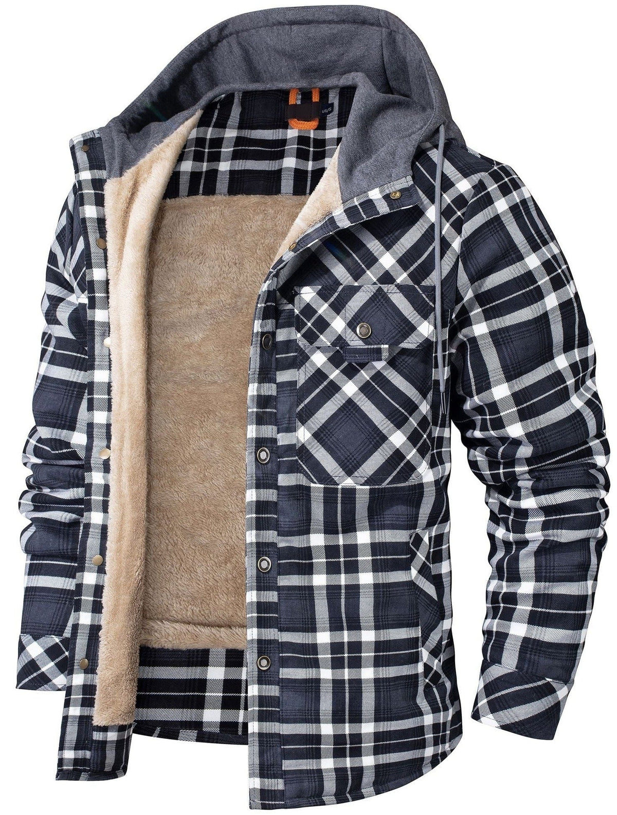 James - Gefütterte Flanelljacke mit Kapuze