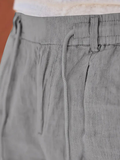 Avenor - Weite Leinenhose mit Kordelbund
