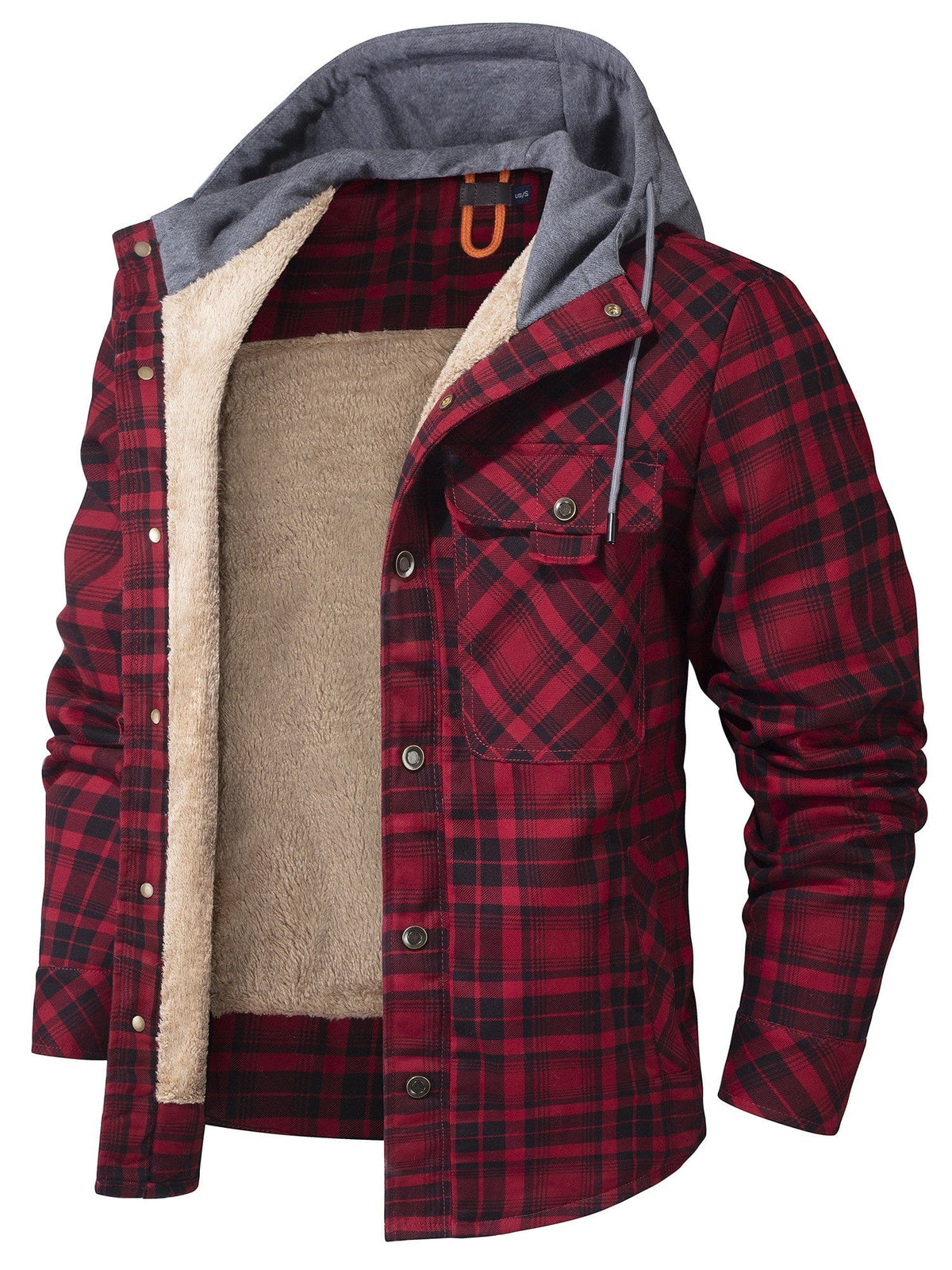 James - Gefütterte Flanelljacke mit Kapuze