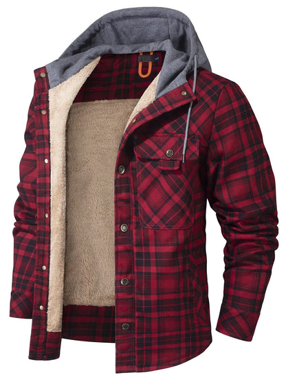 James - Gefütterte Flanelljacke mit Kapuze