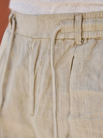 Avenor - Weite Leinenhose mit Kordelbund
