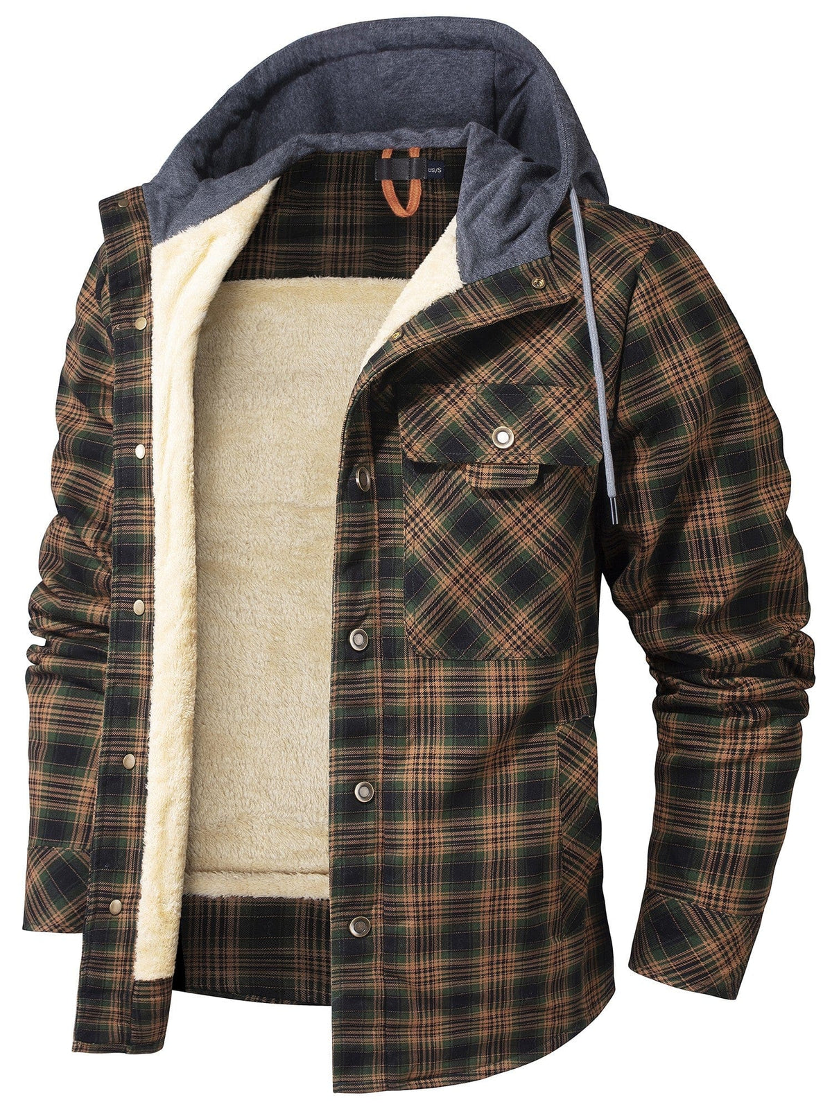 James - Gefütterte Flanelljacke mit Kapuze