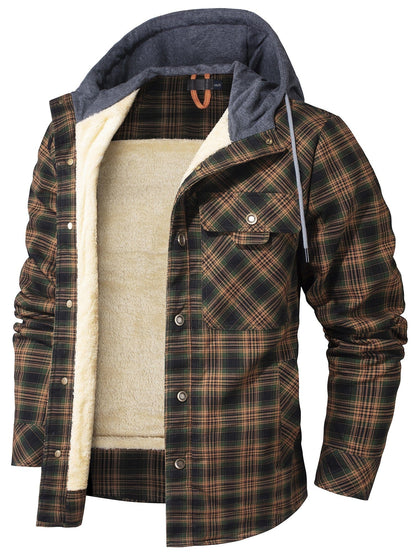 James - Gefütterte Flanelljacke mit Kapuze