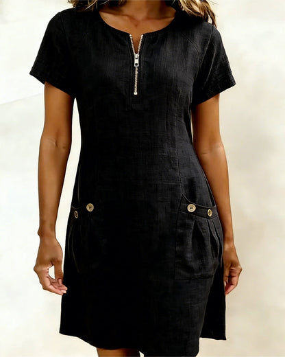 Lina - Baumwoll-Leinen A-Linien-Kleid