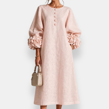 Mattie - Midikleid mit Blütenapplikationen