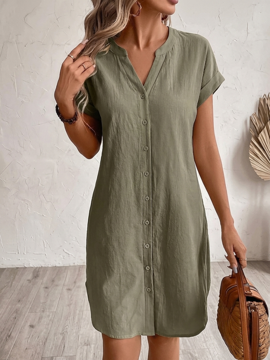 Maribel - Leinen-Optik Hemdkleid
