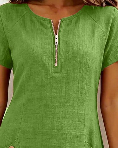 Lina - Baumwoll-Leinen A-Linien-Kleid