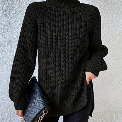 Lysette - Raglan-Stricktop mit Hochkragen