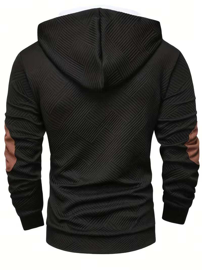 Earl - Strukturierter Hoodie mit Knopfleiste