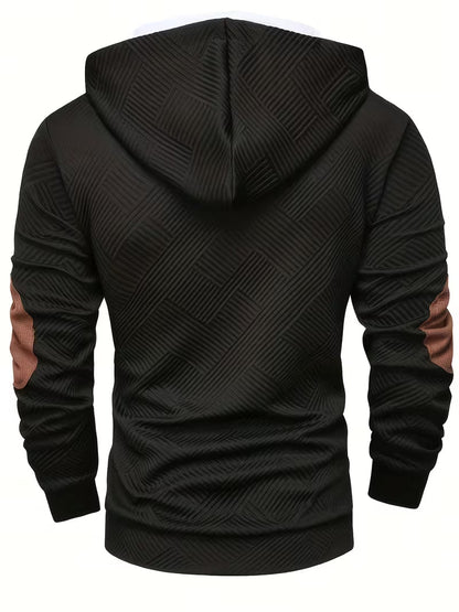 Earl - Strukturierter Hoodie mit Knopfleiste