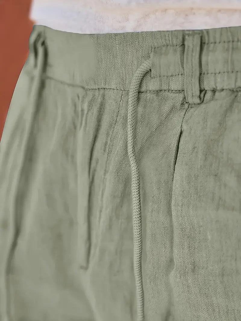 Avenor - Weite Leinenhose mit Kordelbund