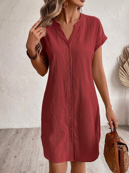 Maribel - Leinen-Optik Hemdkleid