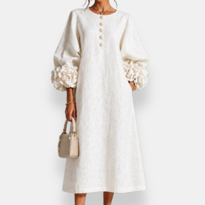 Mattie - Midikleid mit Blütenapplikationen