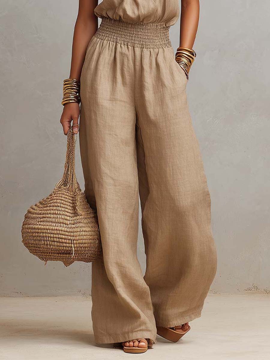 Fioren - Weitbeiniger Neckholder-Jumpsuit