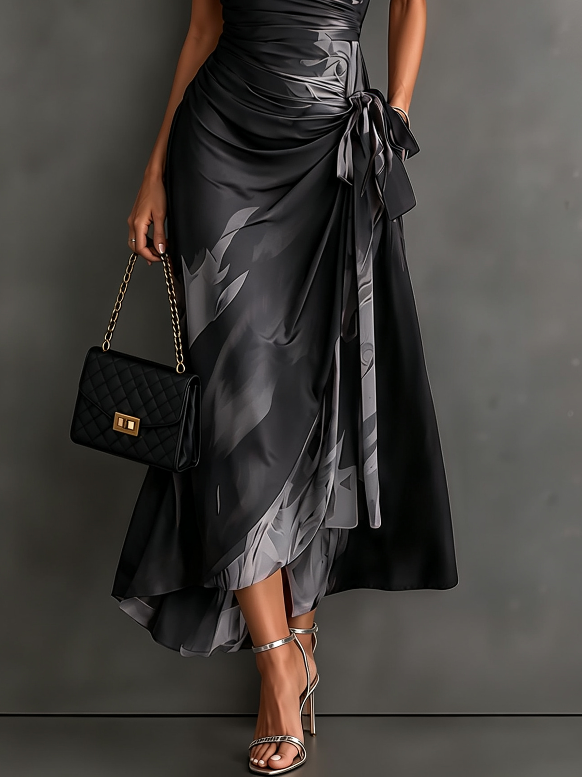 Tonia - Aquarell-Print Wickel-Midikleid
