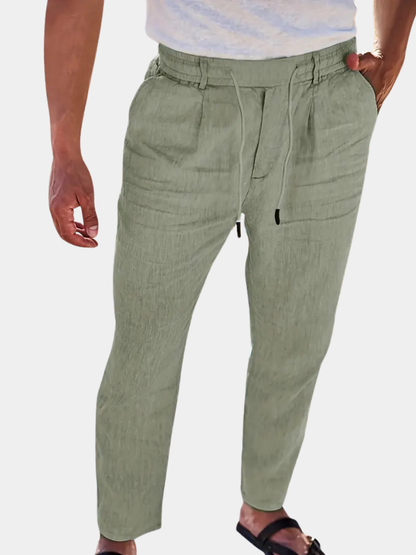 Avenor - Weite Leinenhose mit Kordelbund