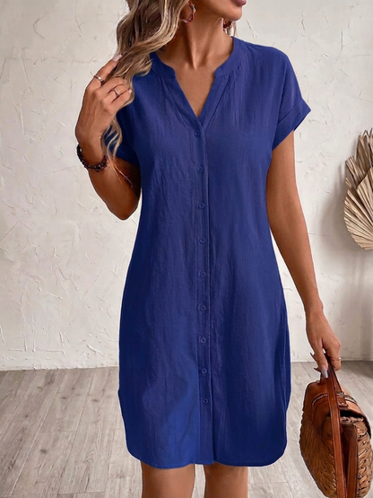 Maribel - Leinen-Optik Hemdkleid