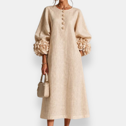 Mattie - Midikleid mit Blütenapplikationen