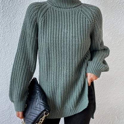 Lysette - Raglan-Stricktop mit Hochkragen