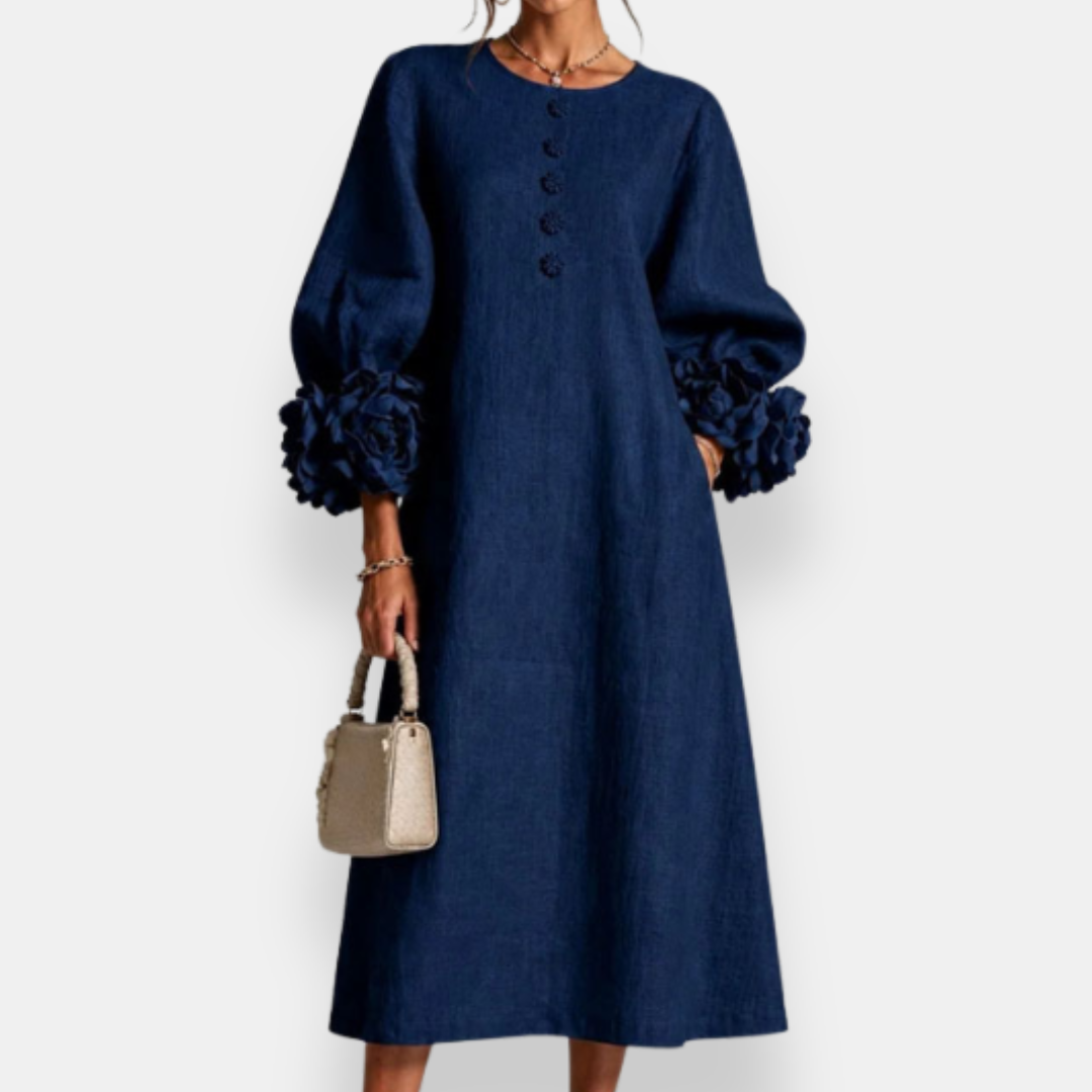 Mattie - Midikleid mit Blütenapplikationen