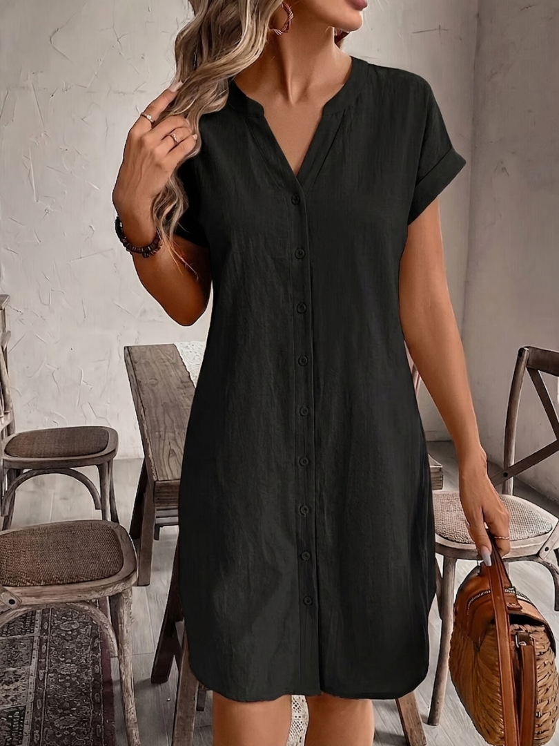Maribel - Leinen-Optik Hemdkleid