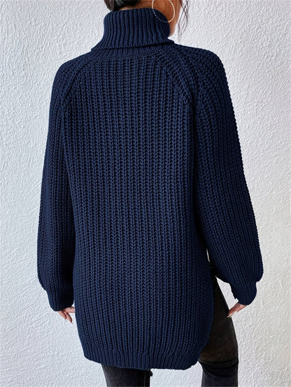 Lysette - Raglan-Stricktop mit Hochkragen
