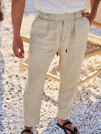 Avenor - Weite Leinenhose mit Kordelbund