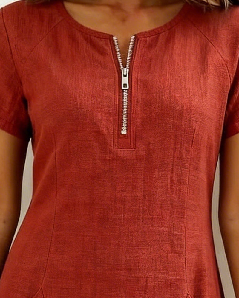 Lina - Baumwoll-Leinen A-Linien-Kleid