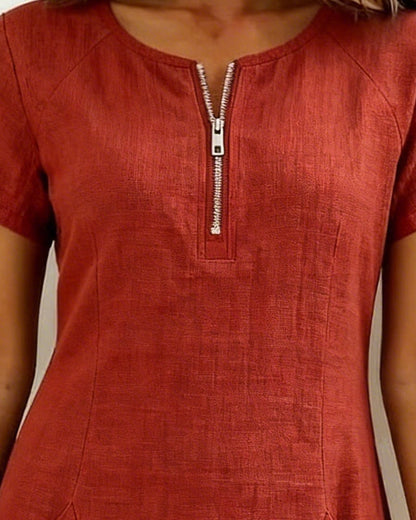Lina - Baumwoll-Leinen A-Linien-Kleid