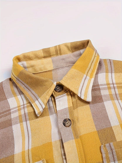 Liora - Gingham Langarmbluse