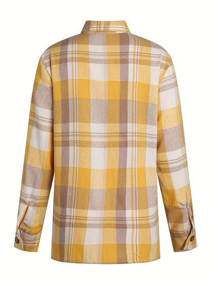 Liora - Gingham Langarmbluse