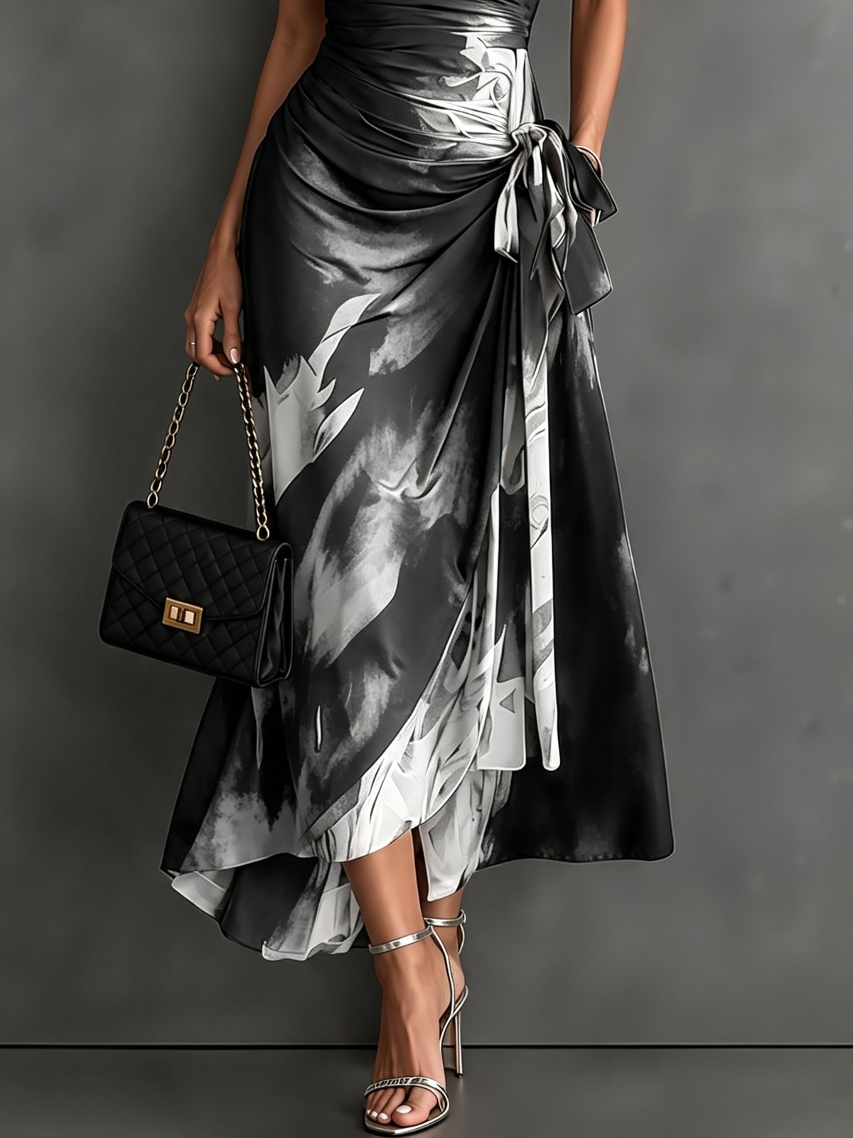 Tonia - Aquarell-Print Wickel-Midikleid