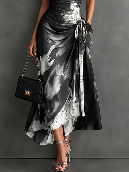 Tonia - Aquarell-Print Wickel-Midikleid