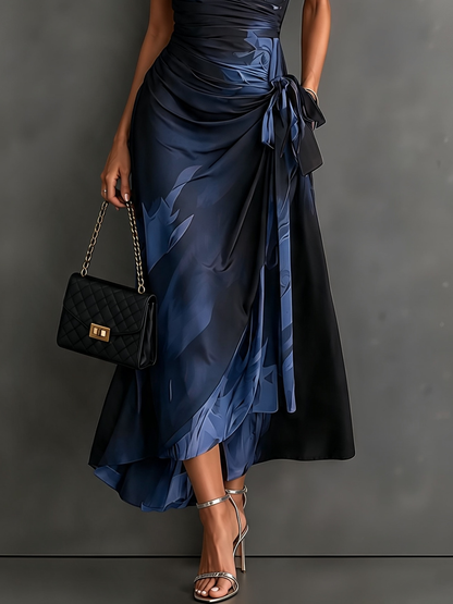 Tonia - Aquarell-Print Wickel-Midikleid