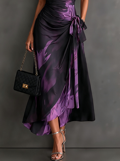 Tonia - Aquarell-Print Wickel-Midikleid
