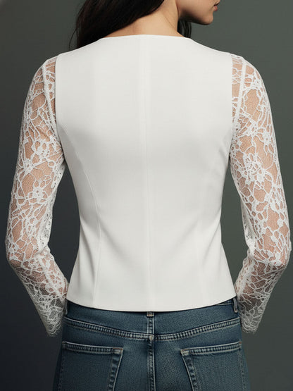 Glenda - Kurzer Blazer mit halbtransparenten Ärmeln