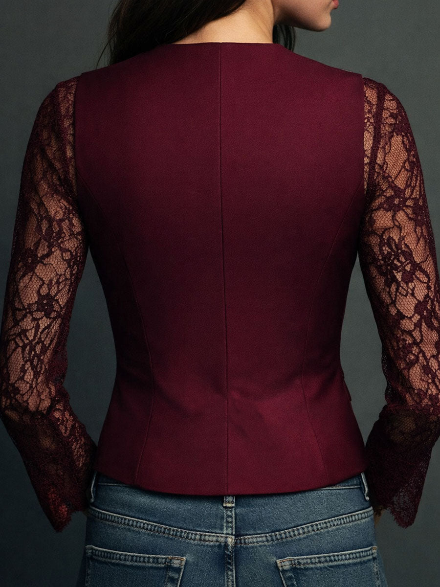 Glenda - Kurzer Blazer mit halbtransparenten Ärmeln