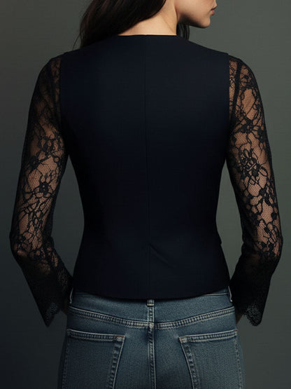 Glenda - Kurzer Blazer mit halbtransparenten Ärmeln