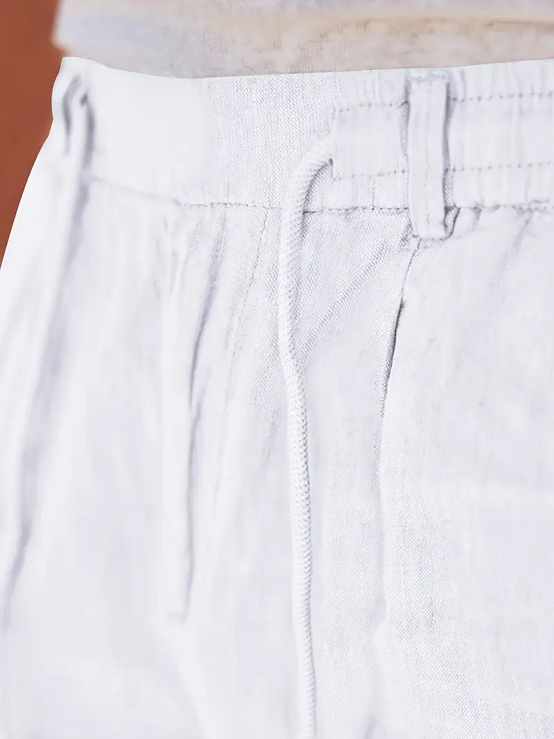 Avenor - Weite Leinenhose mit Kordelbund