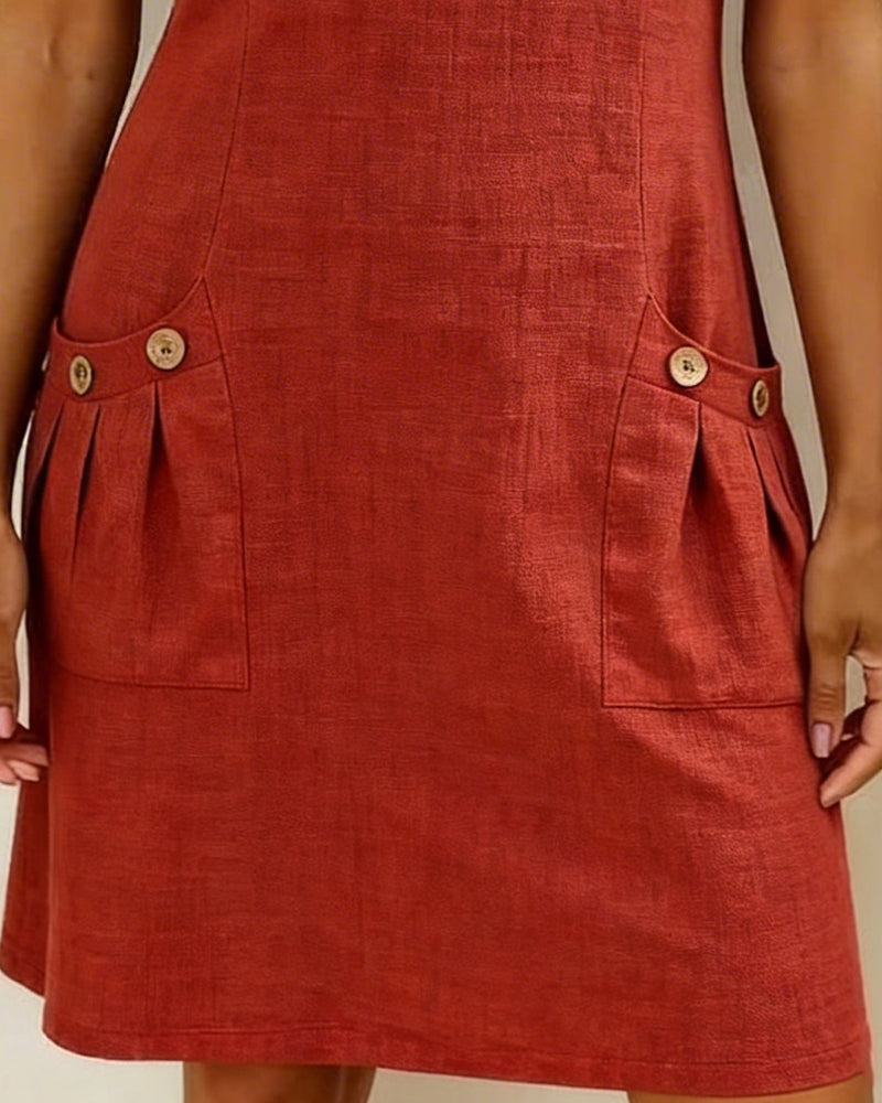 Lina - Baumwoll-Leinen A-Linien-Kleid