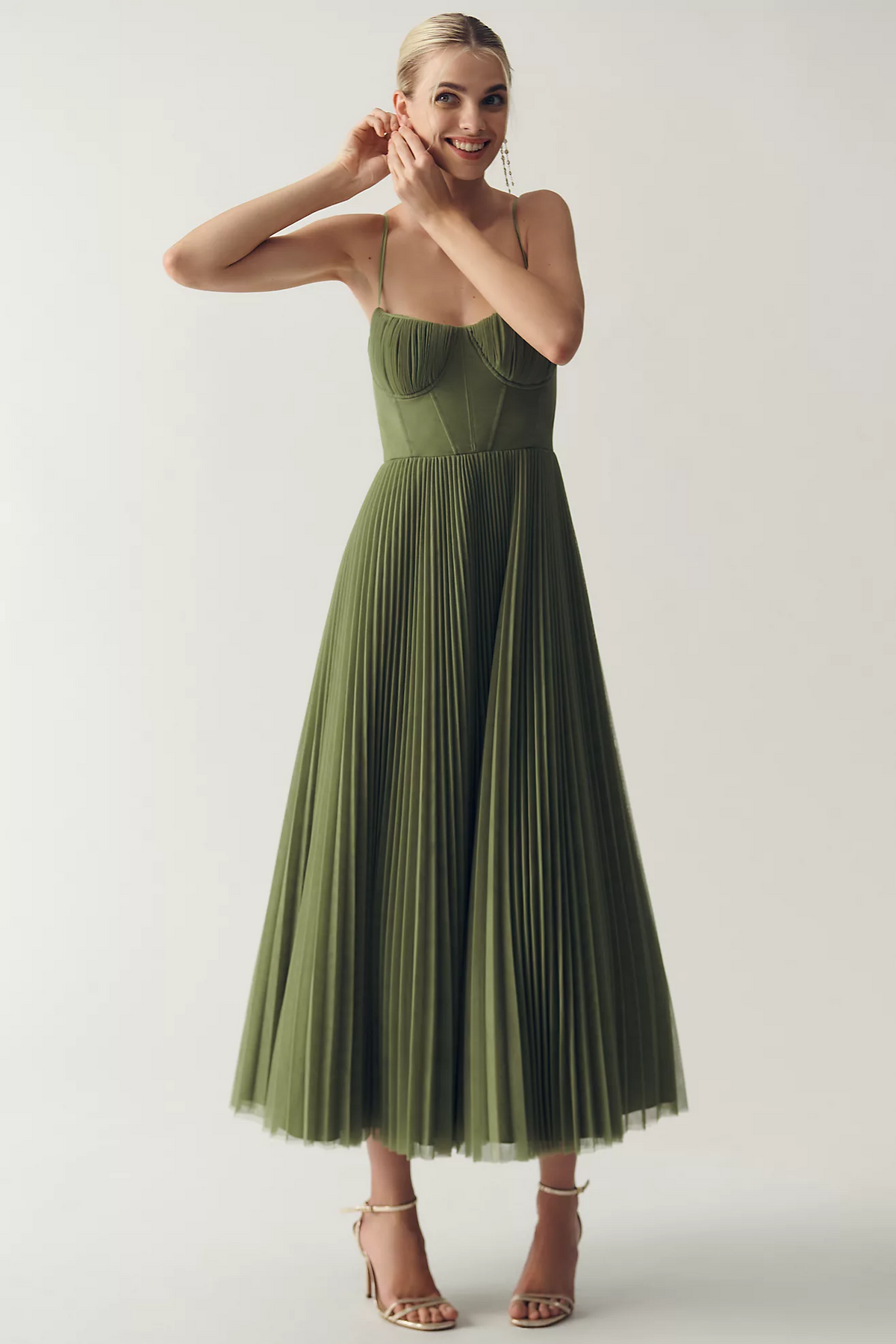 Deann - Strukturiertes Korsagen-Midikleid