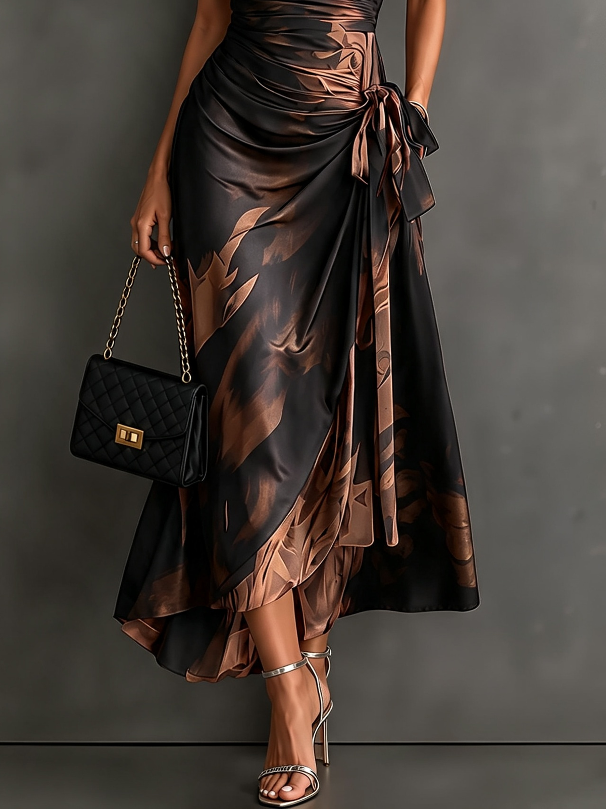 Tonia - Aquarell-Print Wickel-Midikleid