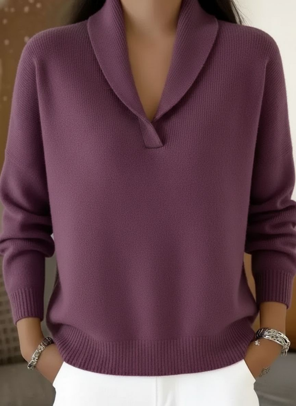 Nella - Strickpullover mit V-Ausschnitt