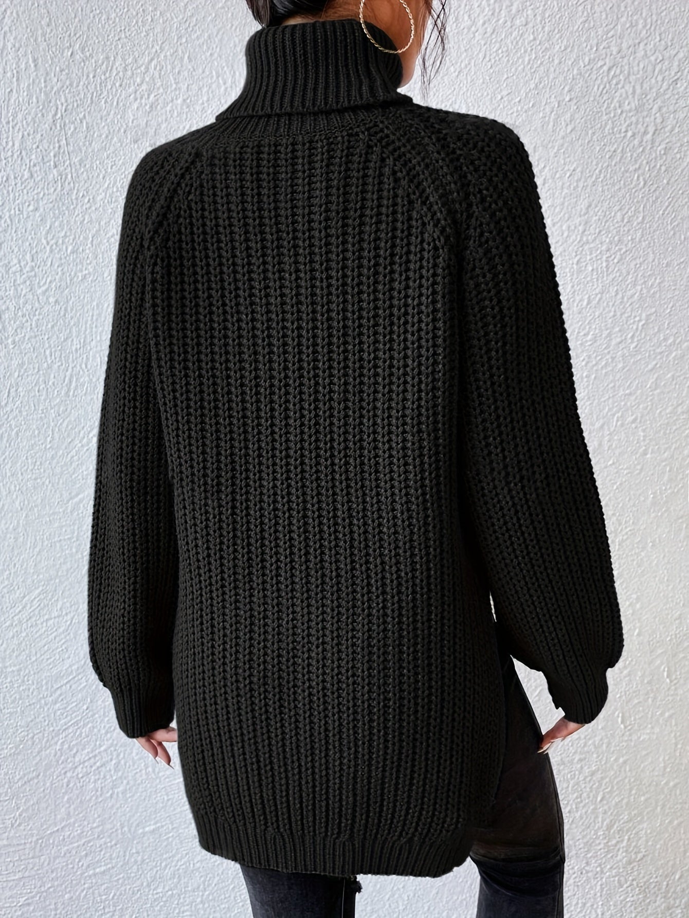 Lysette - Raglan-Stricktop mit Hochkragen
